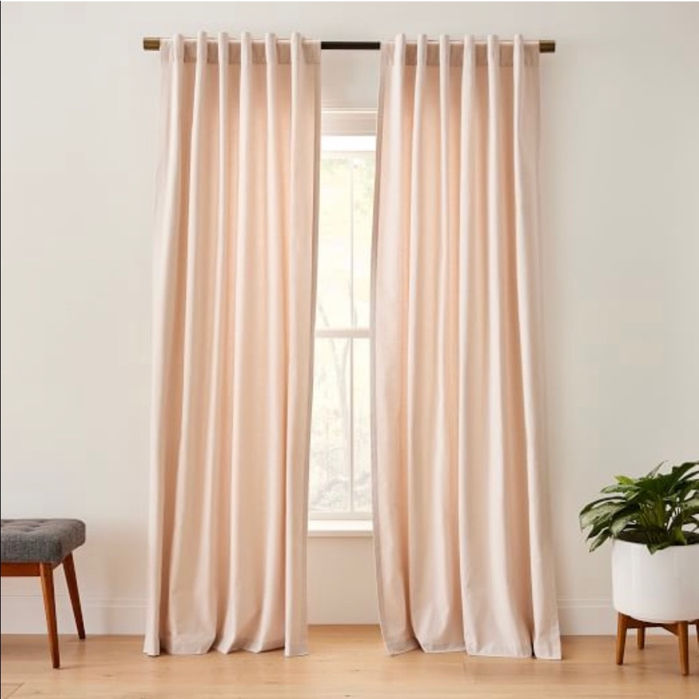 BRAND NEW West Elm - Organic Flannel Curtains (4 panels) in Sabel
